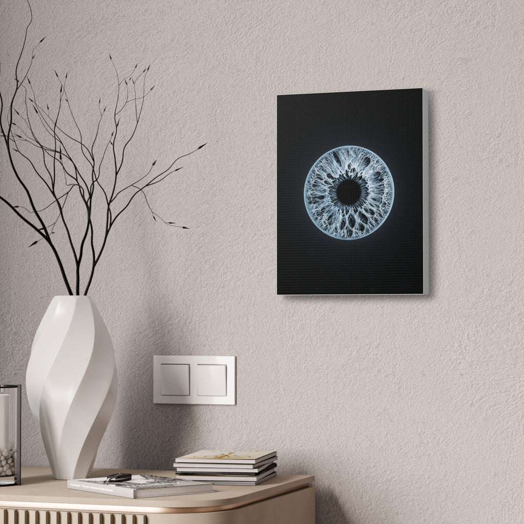 BLXNTT Iris – Lace Web Ice Blue Glossy Canvas