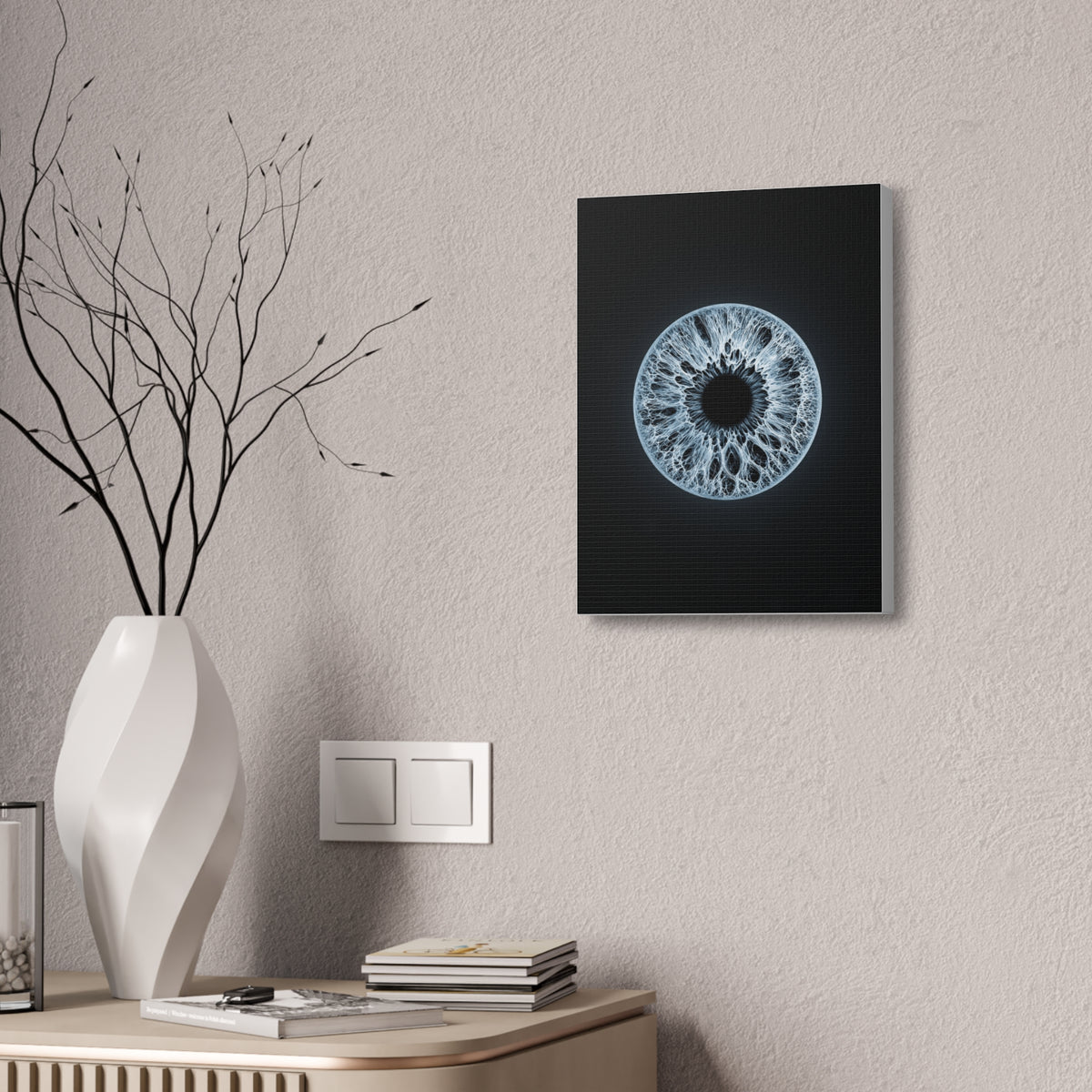 BLXNTT Iris – Lace Web Ice Blue Glossy Canvas