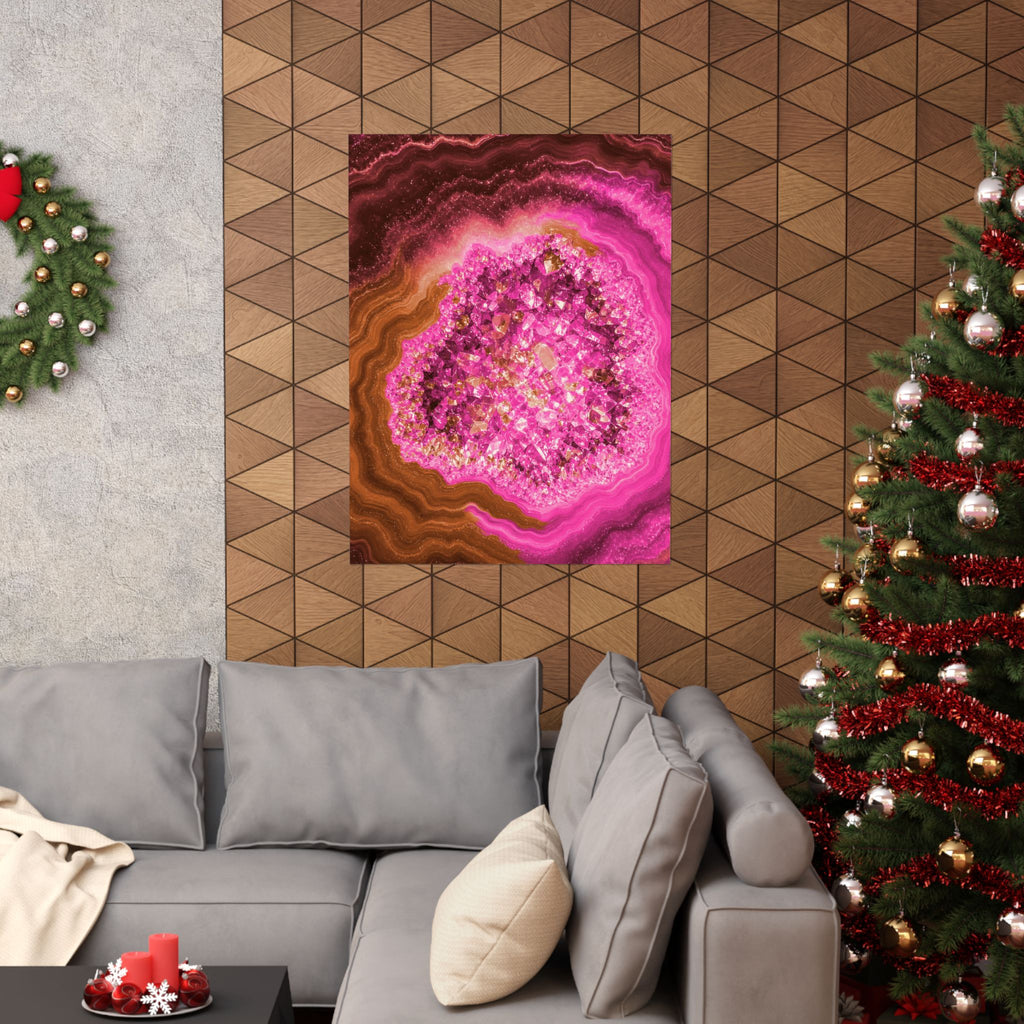 Geode Core - Terracotta Neon Poster