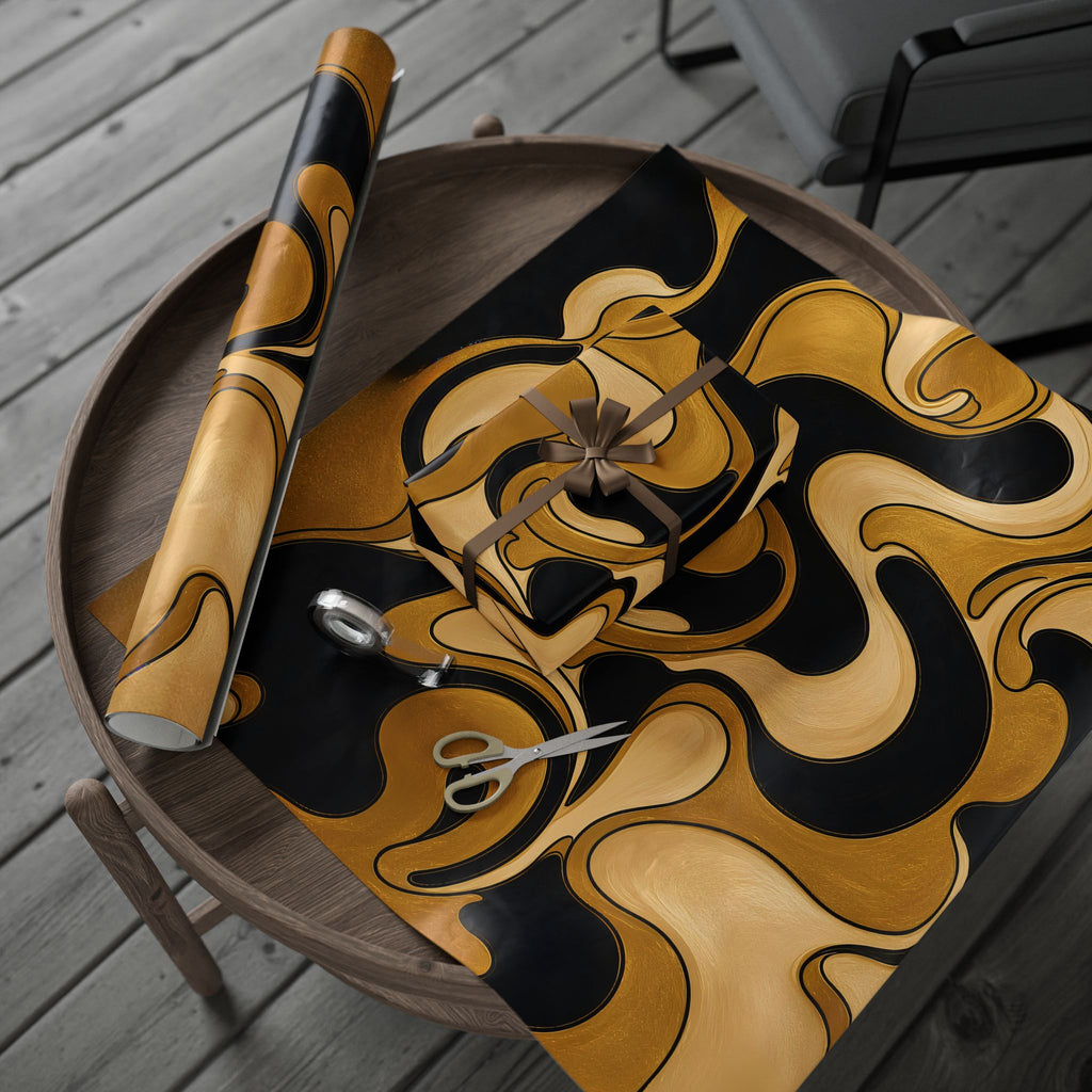 Fillmore Flow - Gold & Black Wrapping Paper