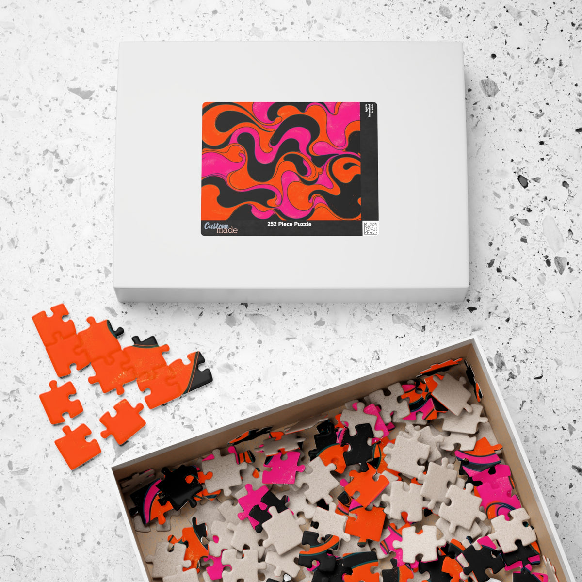 Fillmore Flow - Neon Orange & Magenta Jigsaw Puzzle