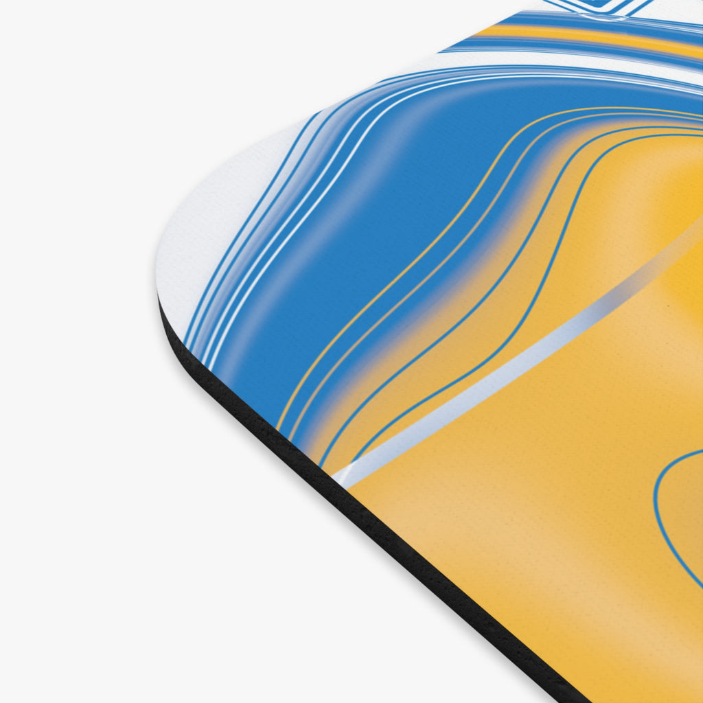 Powder Blue & Gold Trippy Football Mouse Pad