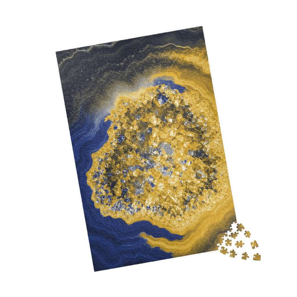 Geode Core - Mustard Navy Jigsaw Puzzle
