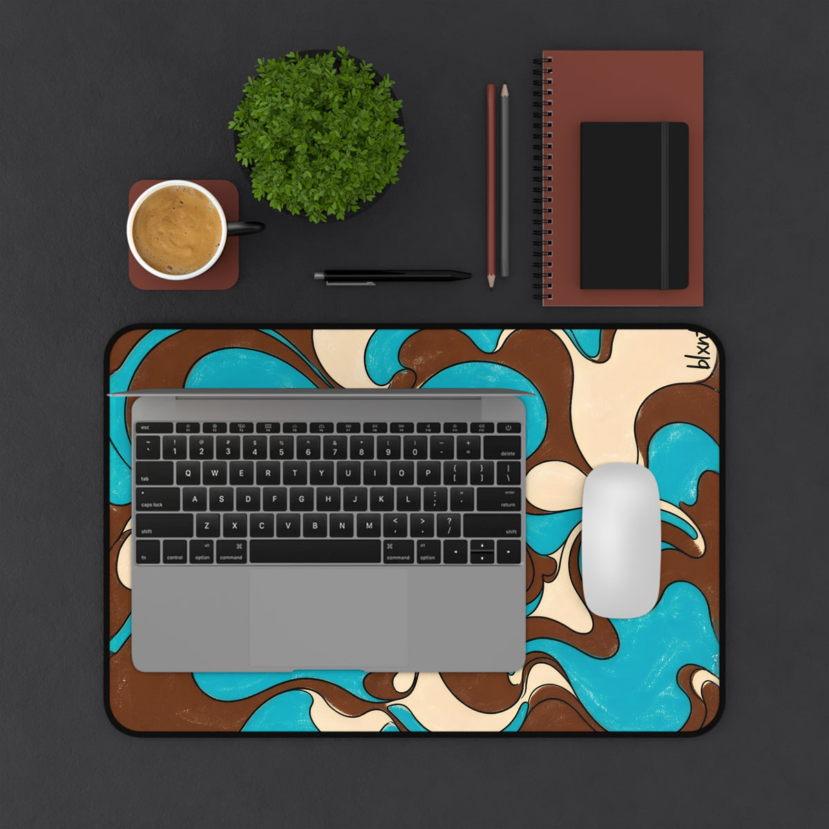 Fillmore Flow - Turquoise & Chocolate Desk Mat