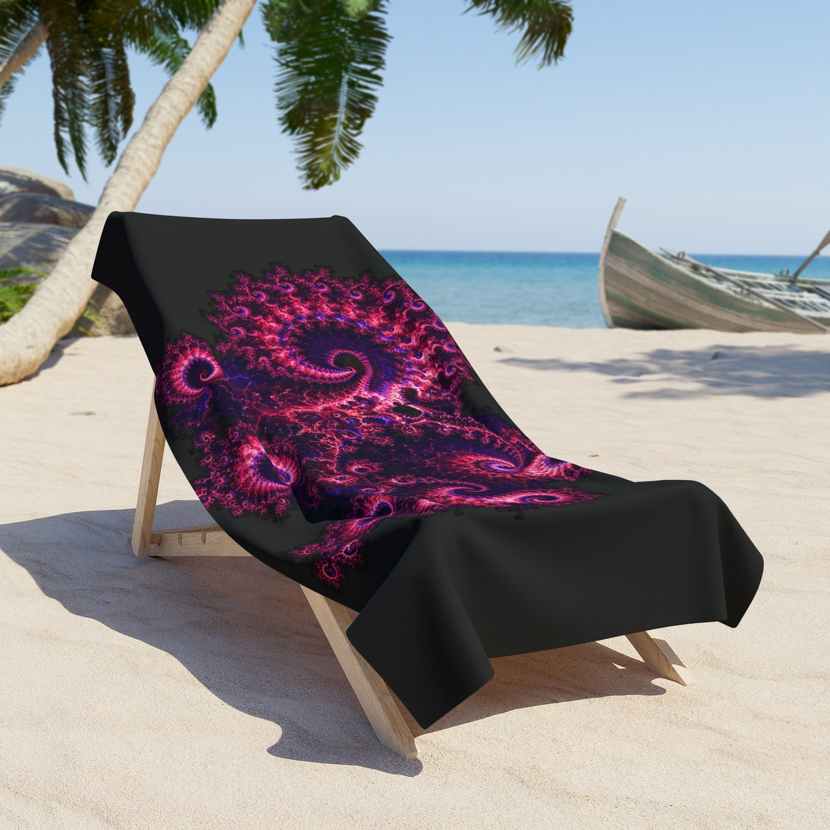 Copper Infinity - Hot Pink & Violet Beach Towel