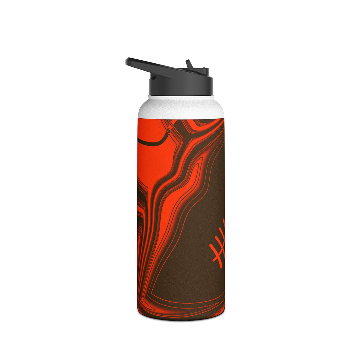 Brown & Orange Trippy Football Water Bottle