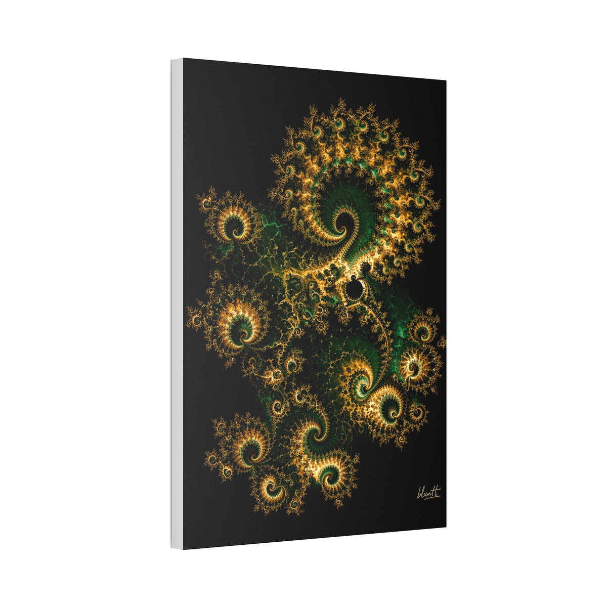Copper Infinity - Emerald & Gold Glossy Canvas