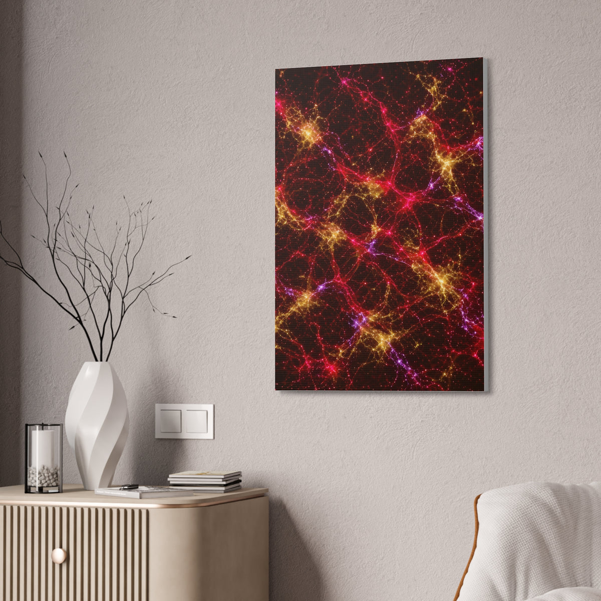 Neon Mycelium - Rainbow Nerve Glossy Canvas