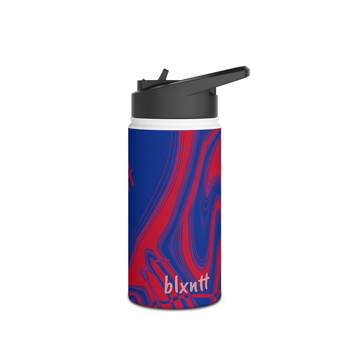 Royal Blue & Red Trippy Football Water Bottle
