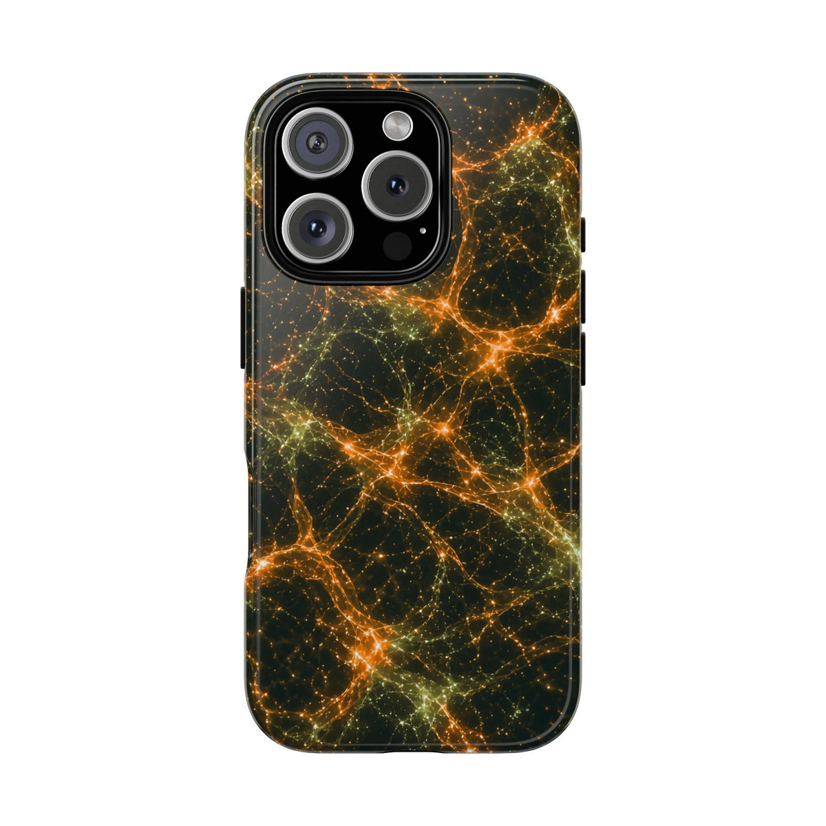 Neon Mycelium - Electric Tangerine Teal Phone Case