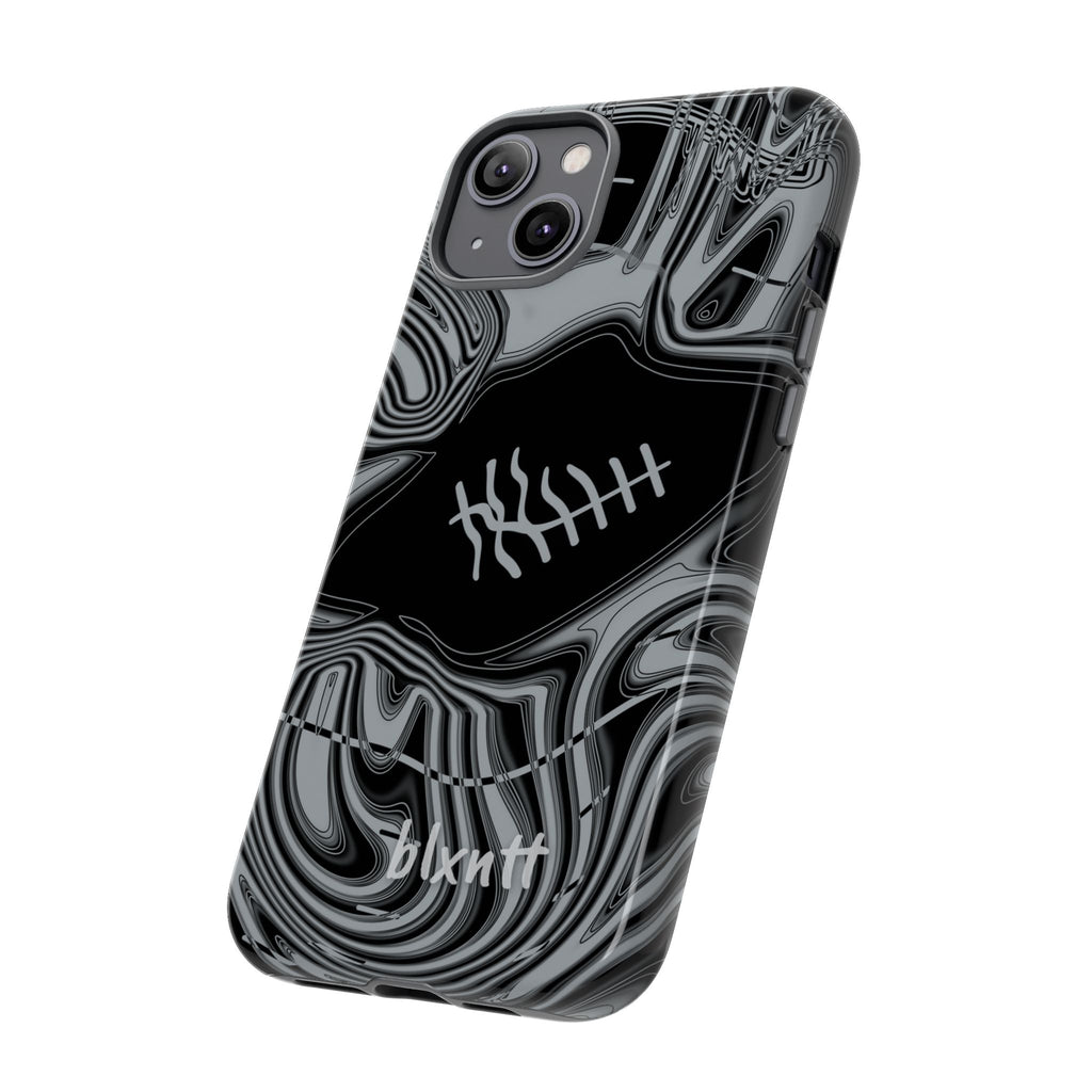 Black & Silver Trippy Football Phone Case
