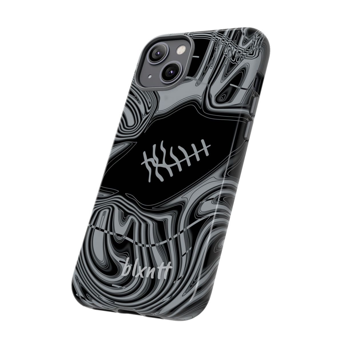 Black & Silver Trippy Football Phone Case