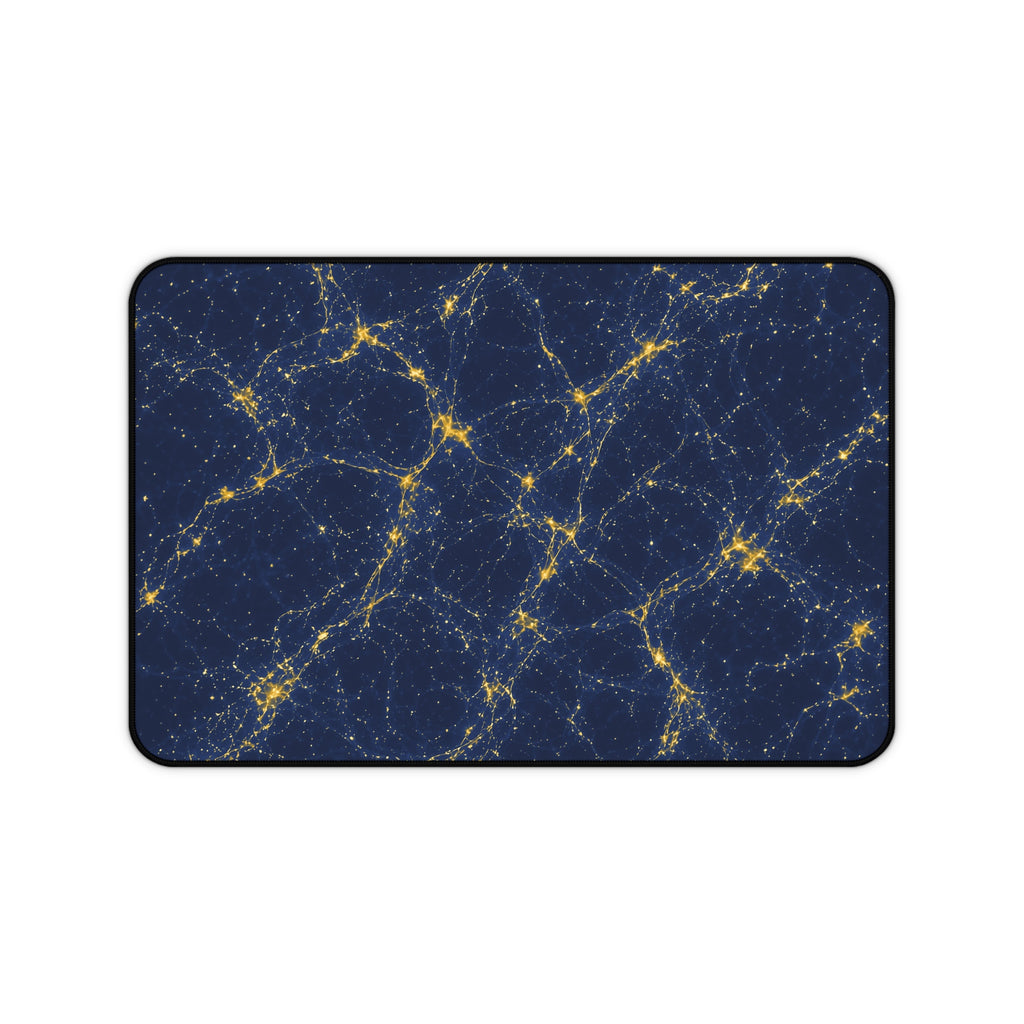 Neon Mycelium - Mustard Navy Desk Mat