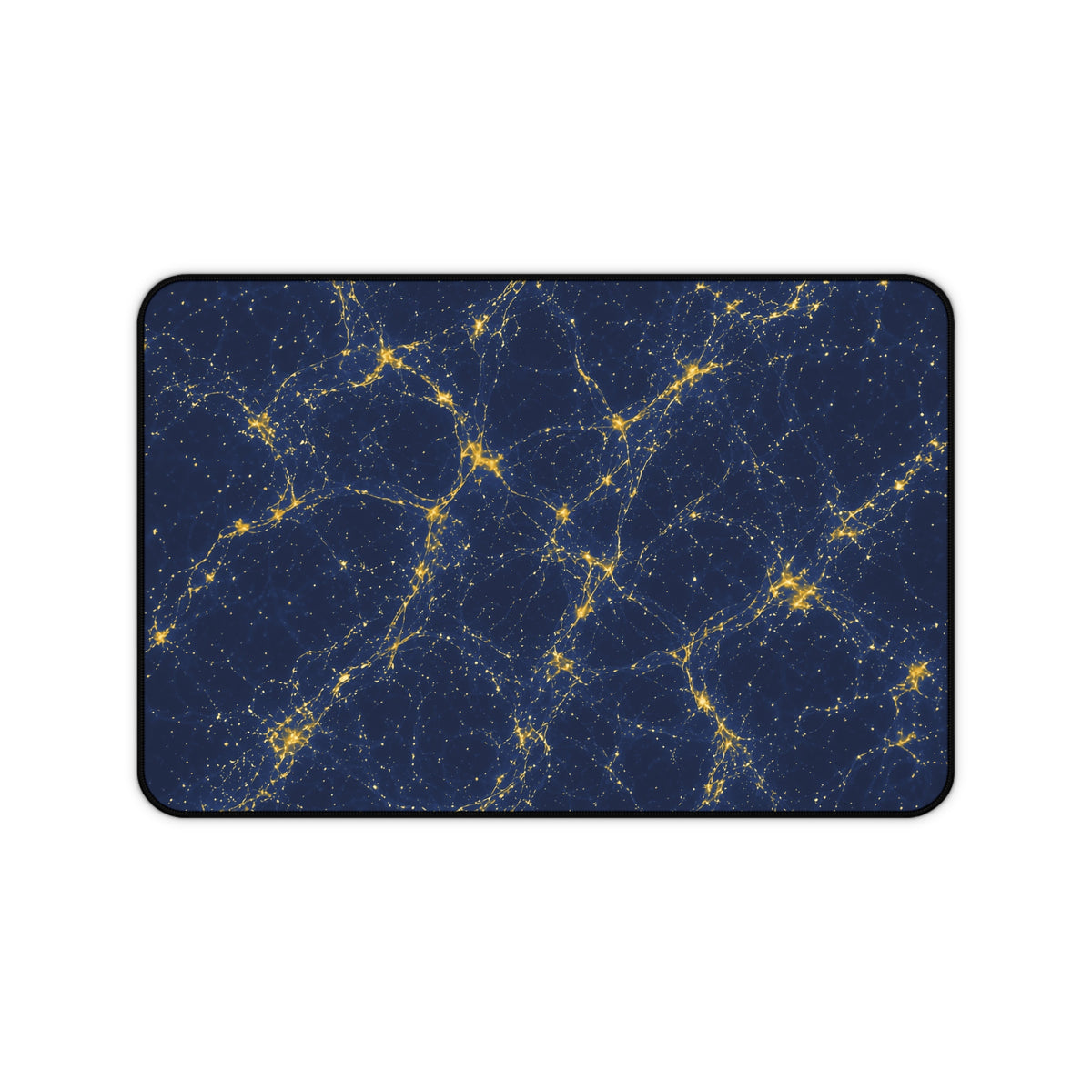 Neon Mycelium - Mustard Navy Desk Mat
