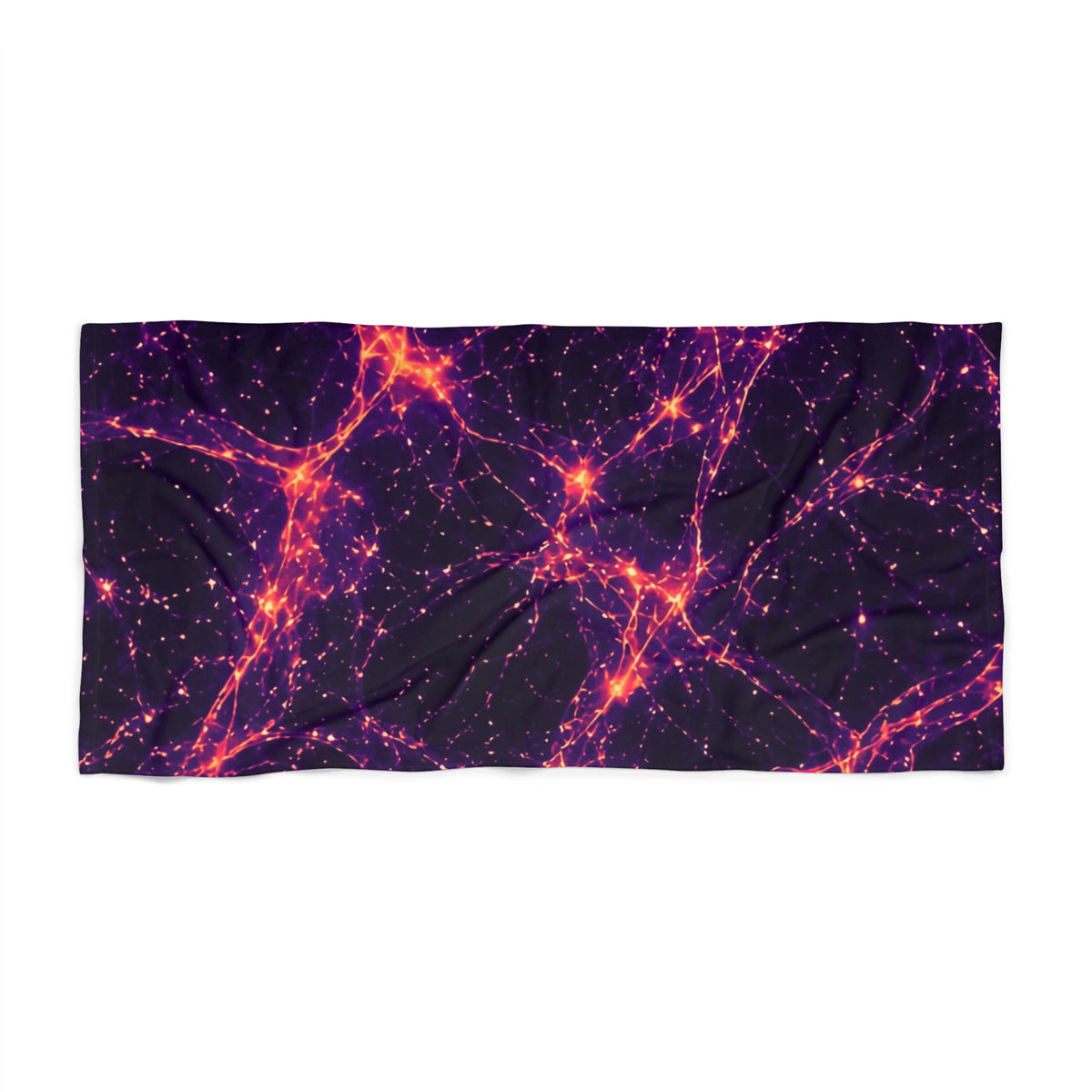 Neon Mycelium - Sunset Synapse Beach Towel