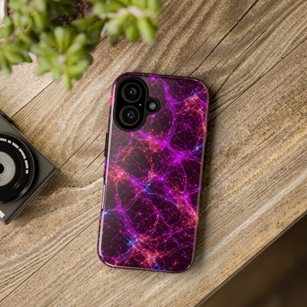 Neon Mycelium - Ember Orchid Phone Case