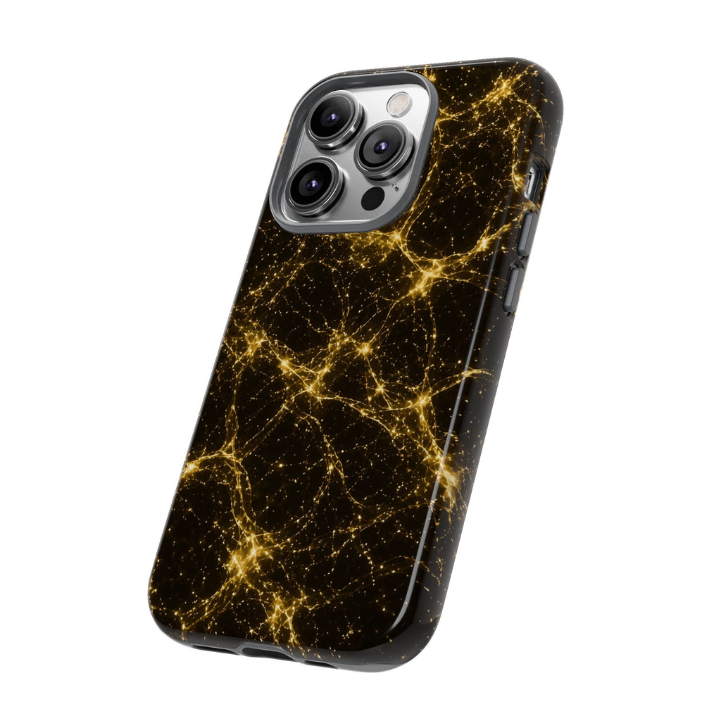 Neon Mycelium - Gold Filigree Phone Case