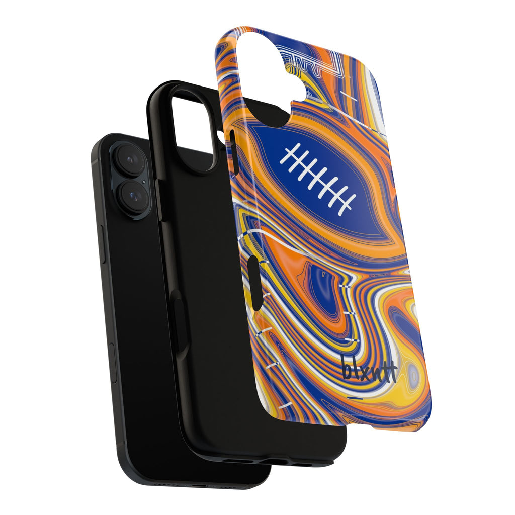 Royal Blue & Yellow Trippy Football Phone Case