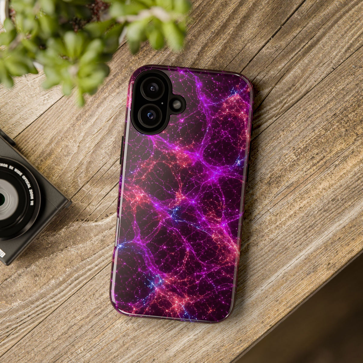 Neon Mycelium - Ember Orchid Phone Case