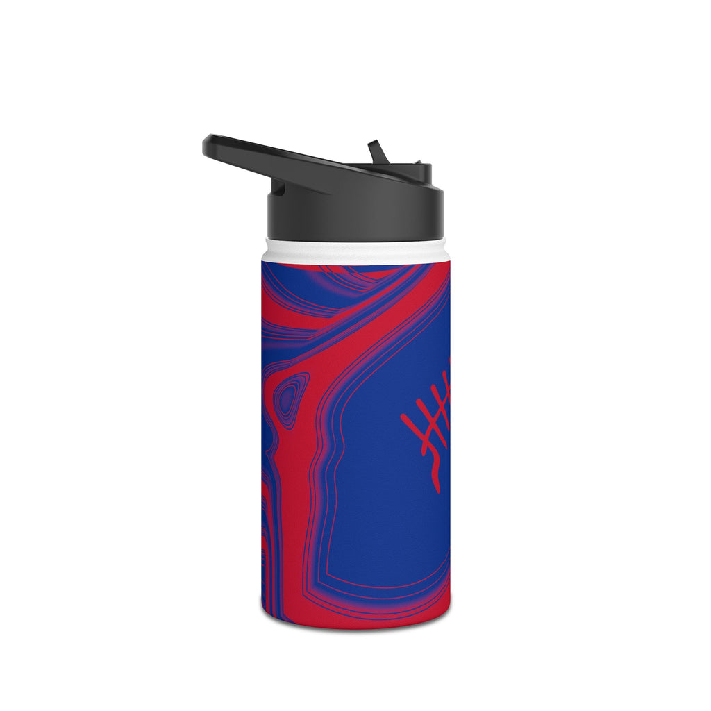 Royal Blue & Red Trippy Football Water Bottle