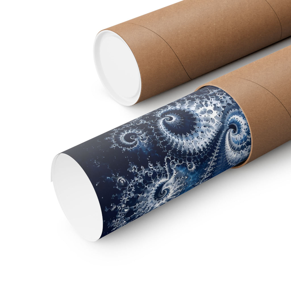 Copper Infinity - Ice Blue & Silver Poster
