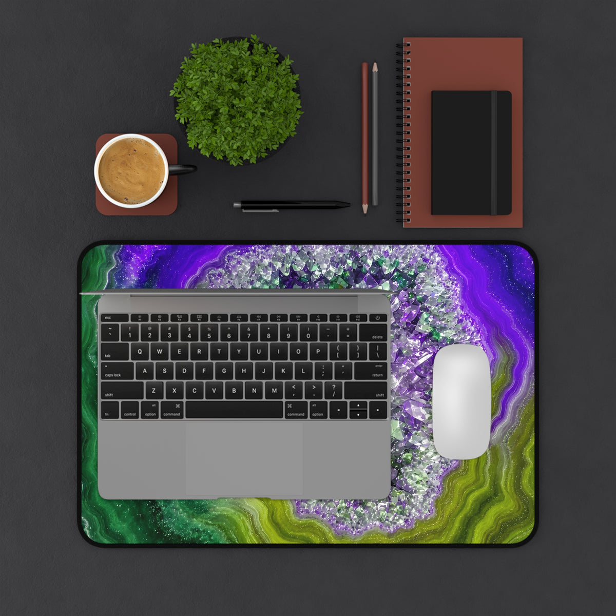 Geode Core - Ruby Emerald Desk Mat