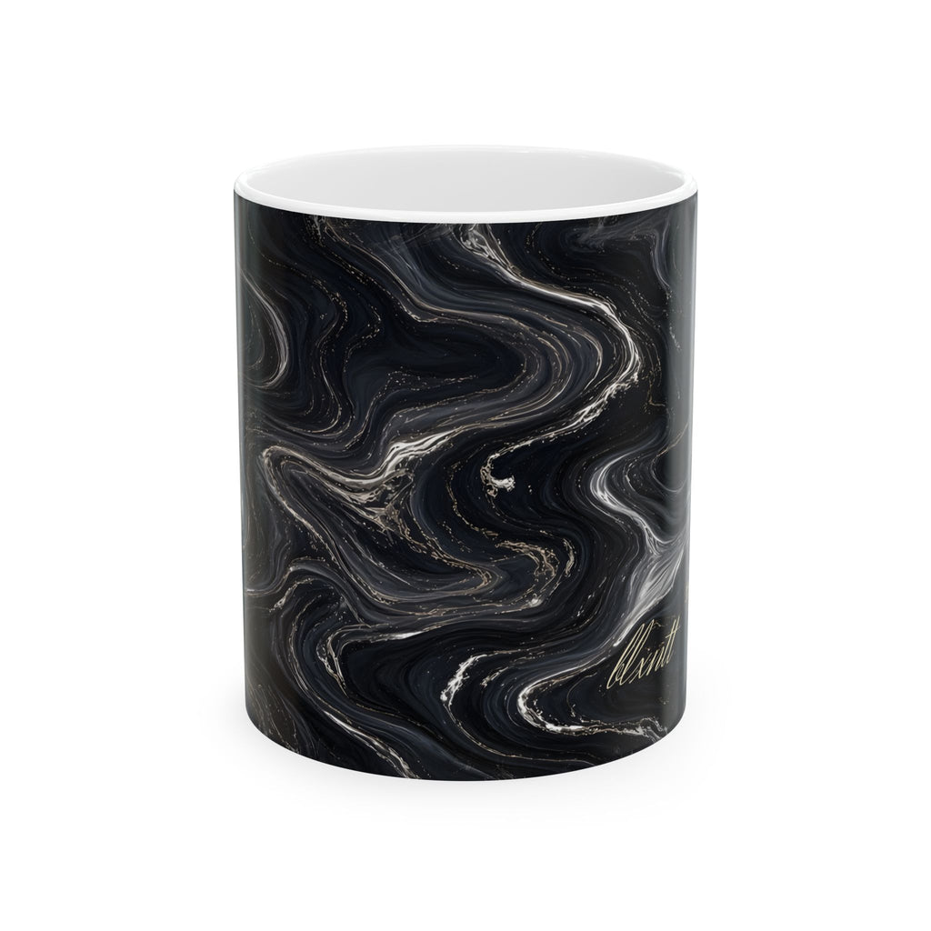 Black & Silver Marble Mug