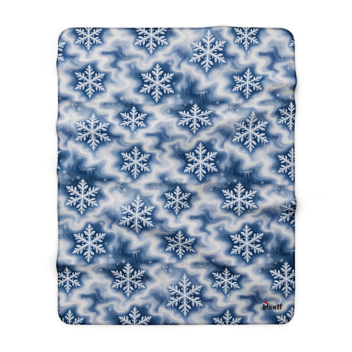 Snowflake Trippy Christmas Sherpa Blanket