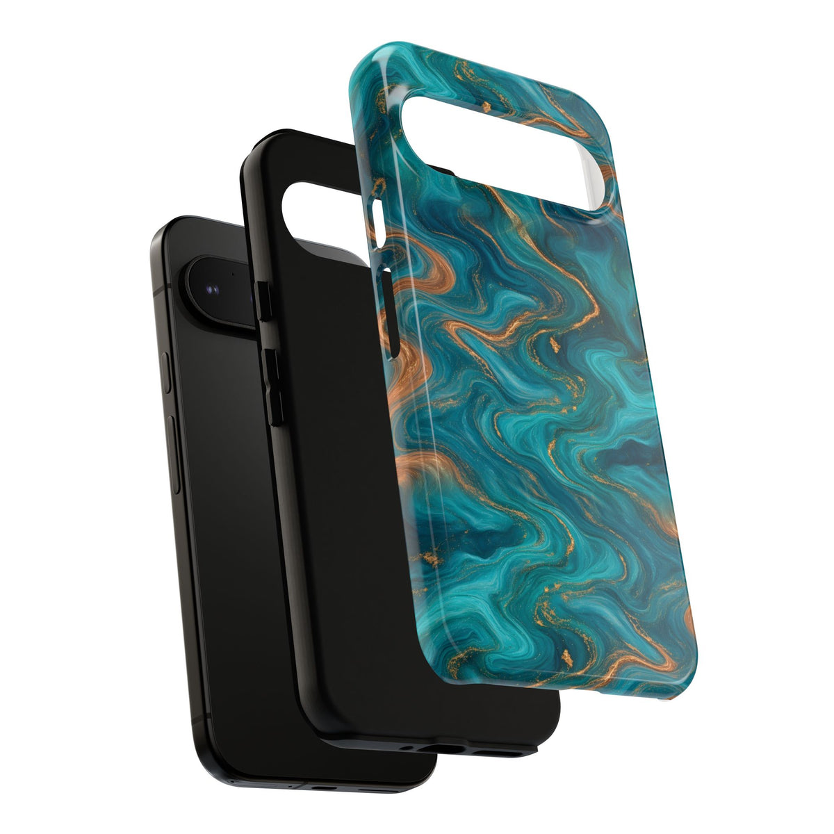 Turquoise & Copper Marble Phone Case