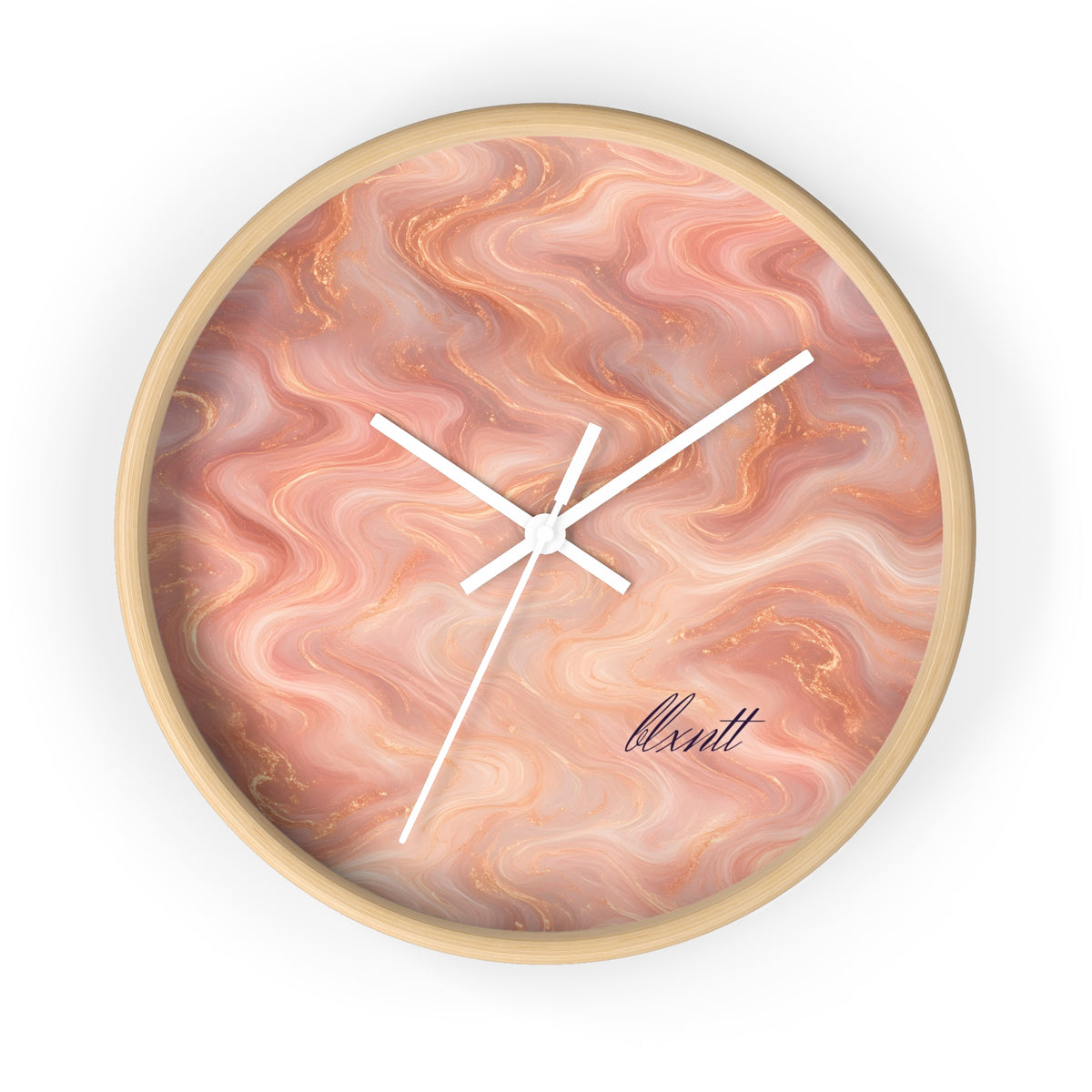Rose Gold Marble Wall Clock
