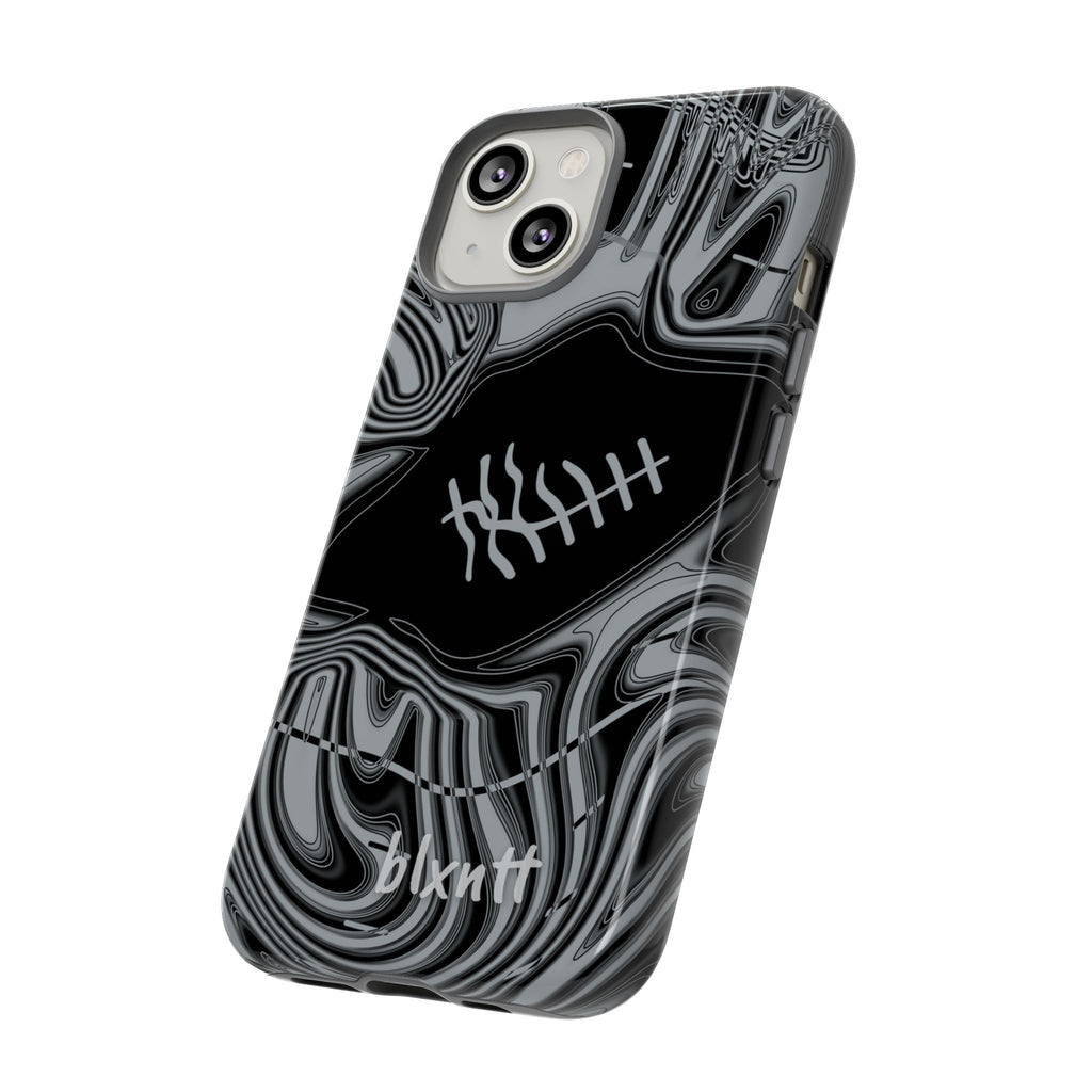Black & Silver Trippy Football Phone Case