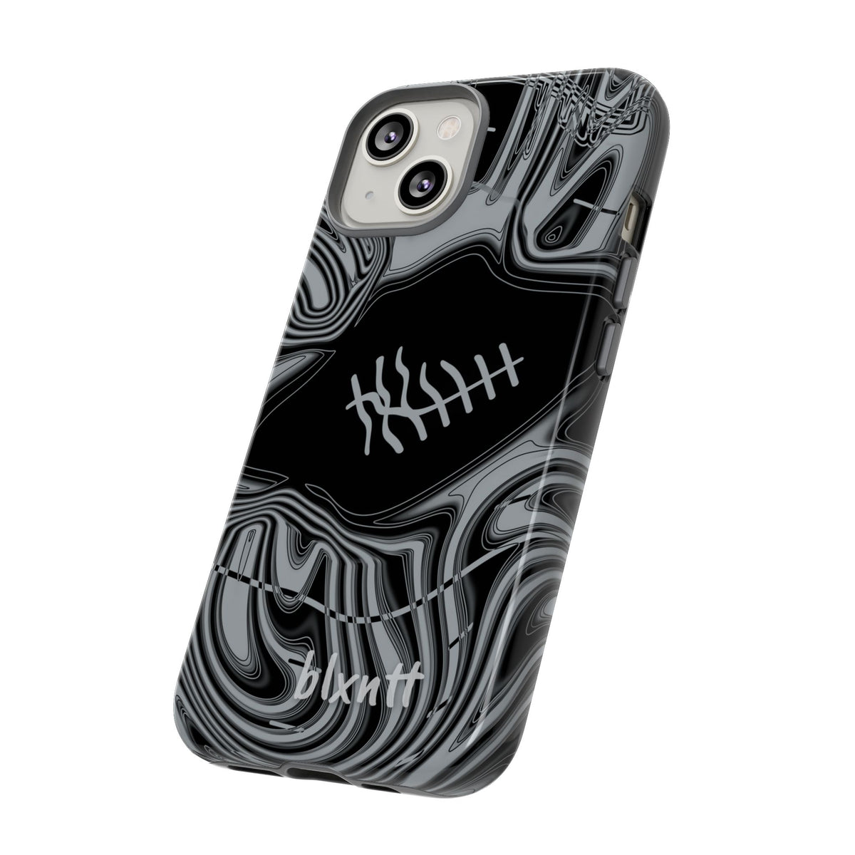Black & Silver Trippy Football Phone Case