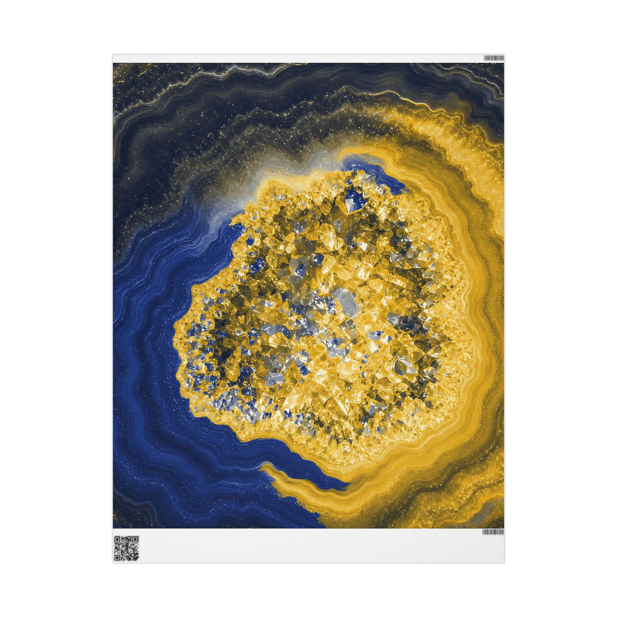 Geode Core - Mustard Navy Wrapping Paper