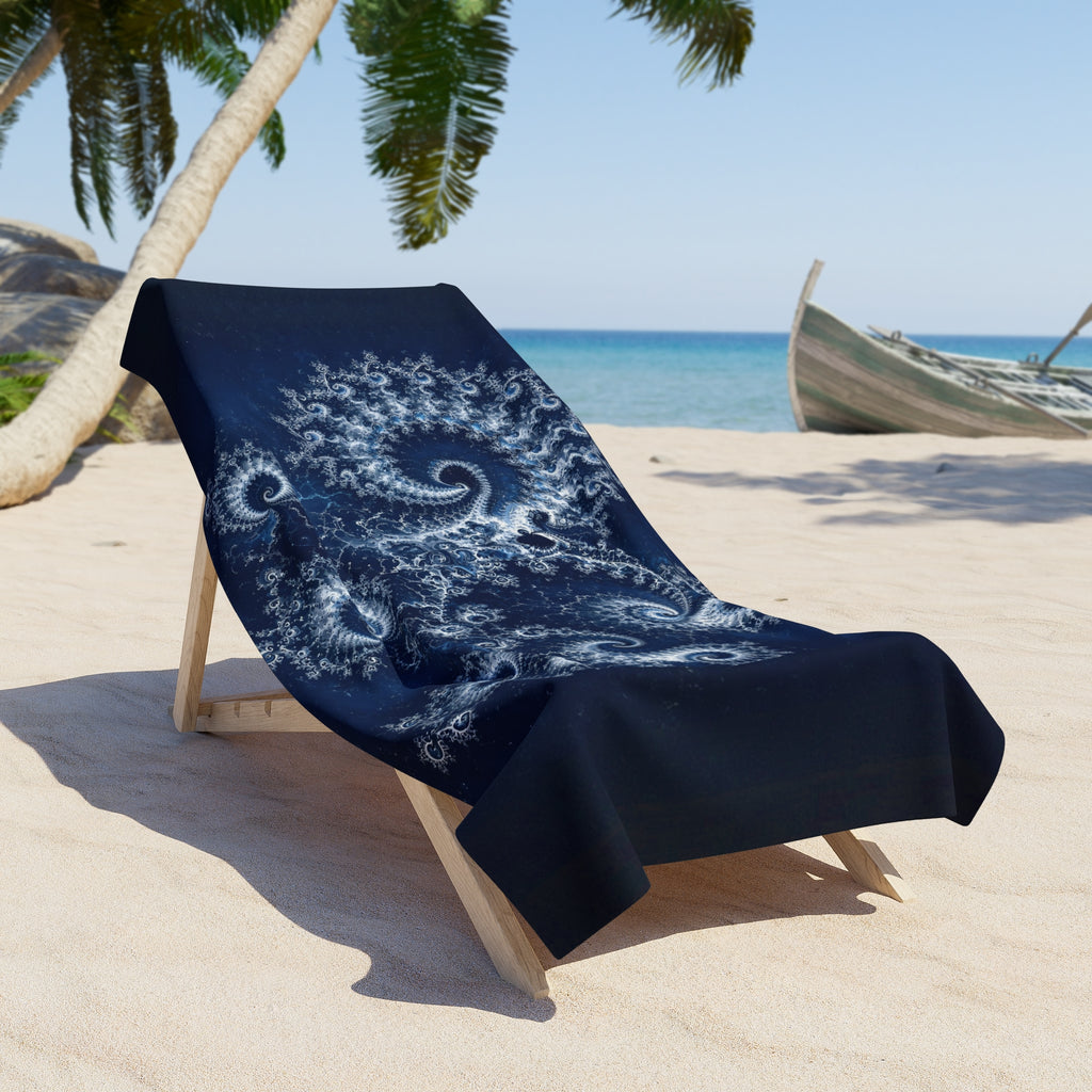Copper Infinity - Ice Blue & Silver Beach Towel