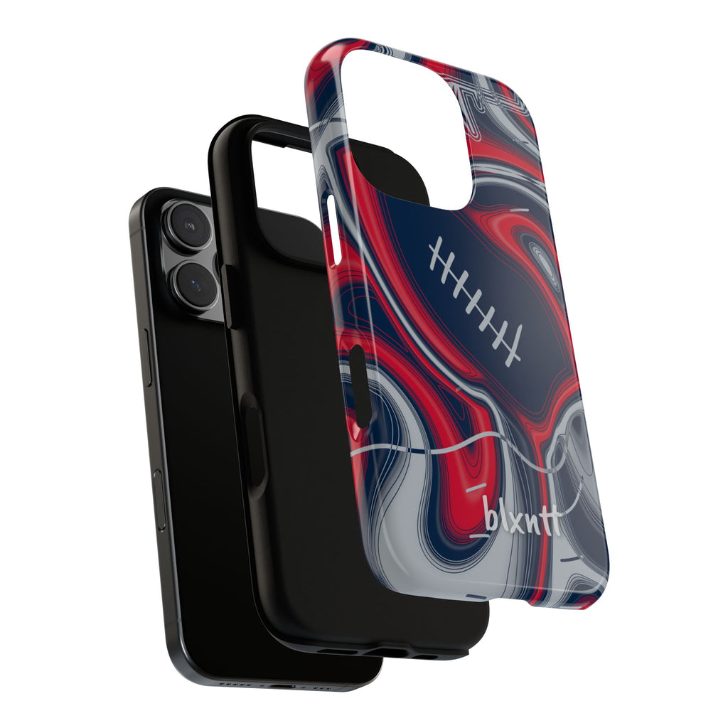 Navy, Red & Silver Trippy Football Phone Case