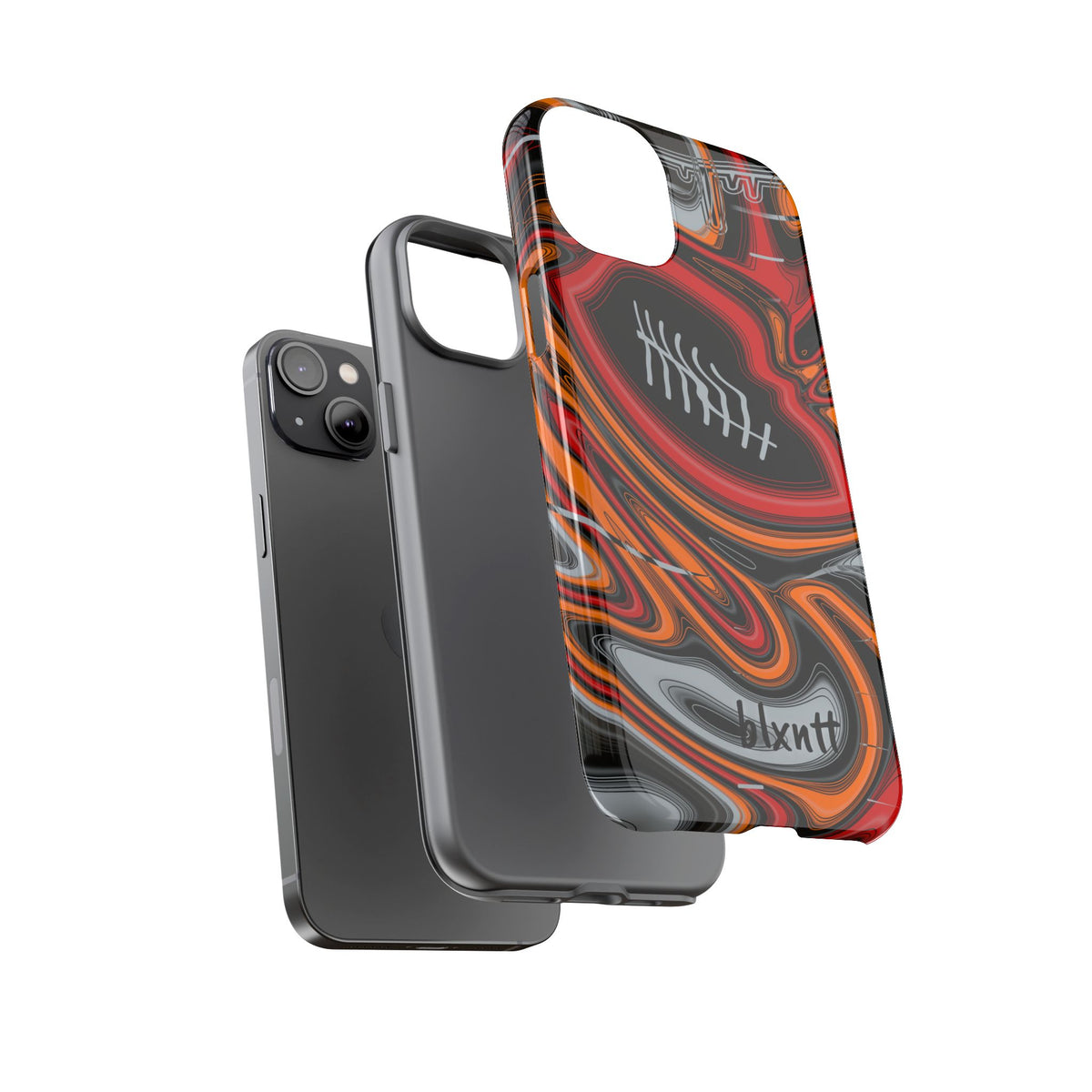 Red, Orange & Pewter Trippy Football Phone Case