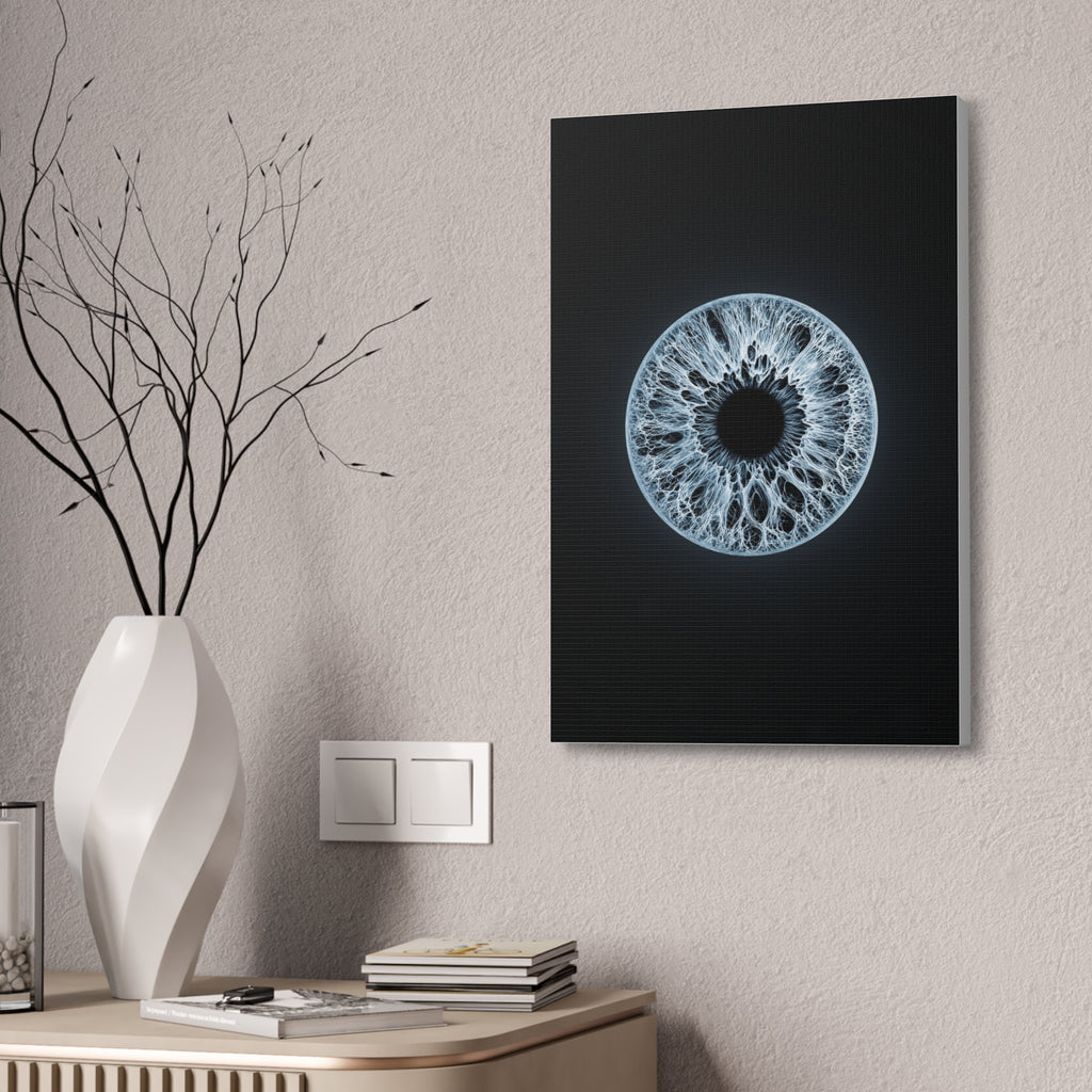 BLXNTT Iris – Lace Web Ice Blue Glossy Canvas