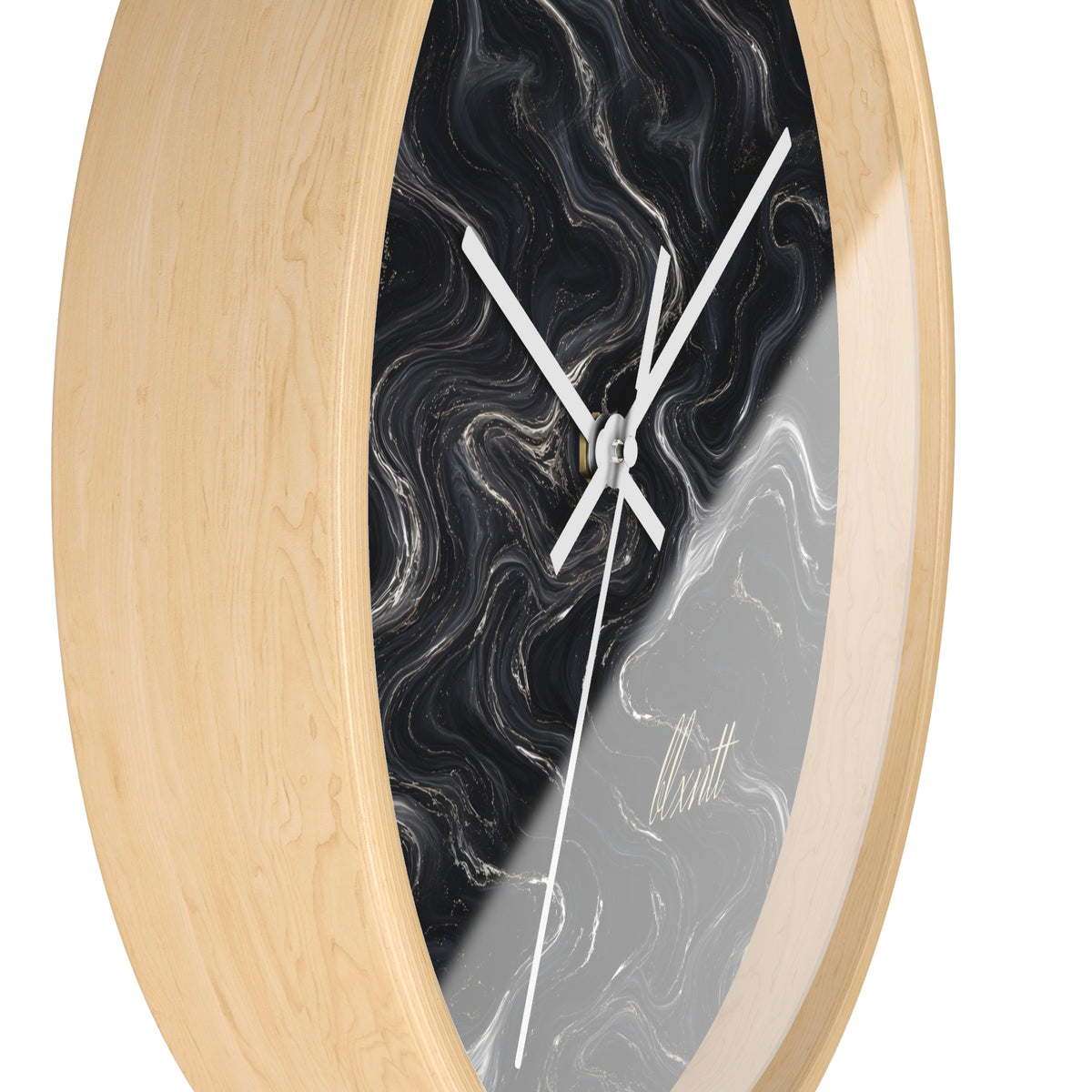 Black & Silver Marble Wall Clock
