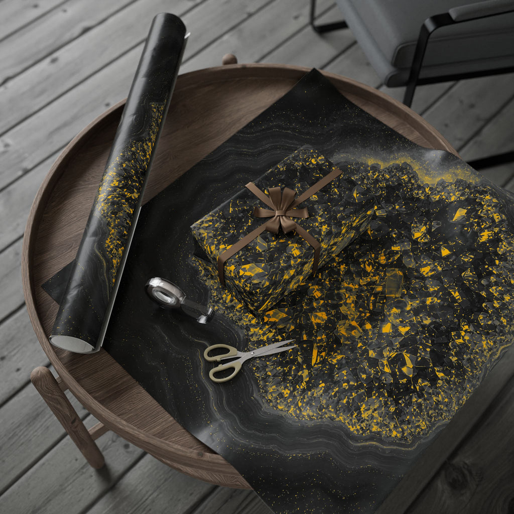 Geode Core - Mono Gold Spark Wrapping Paper