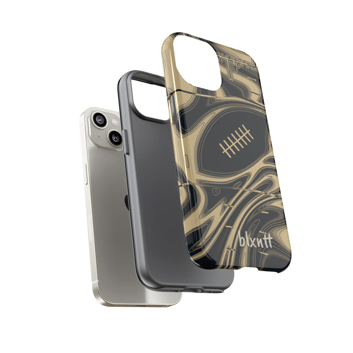 Old Gold & Black Trippy Football Phone Case