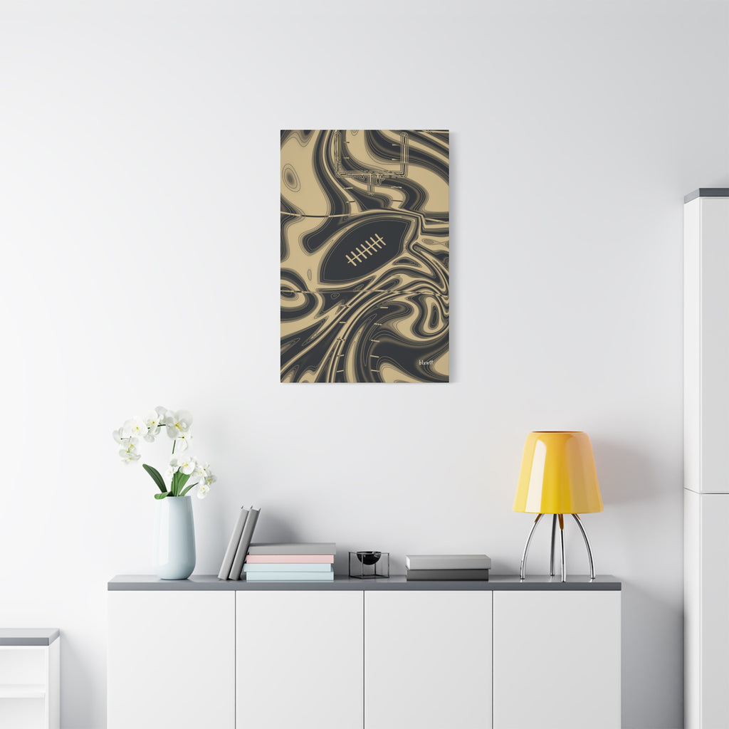 Old Gold & Black Trippy Football Canvas