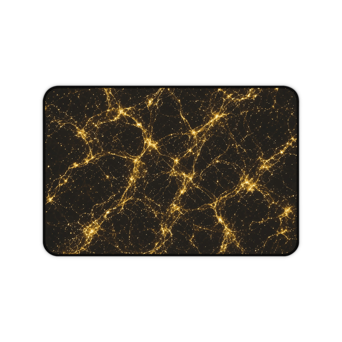 Neon Mycelium - Gold Filigree Desk Mat