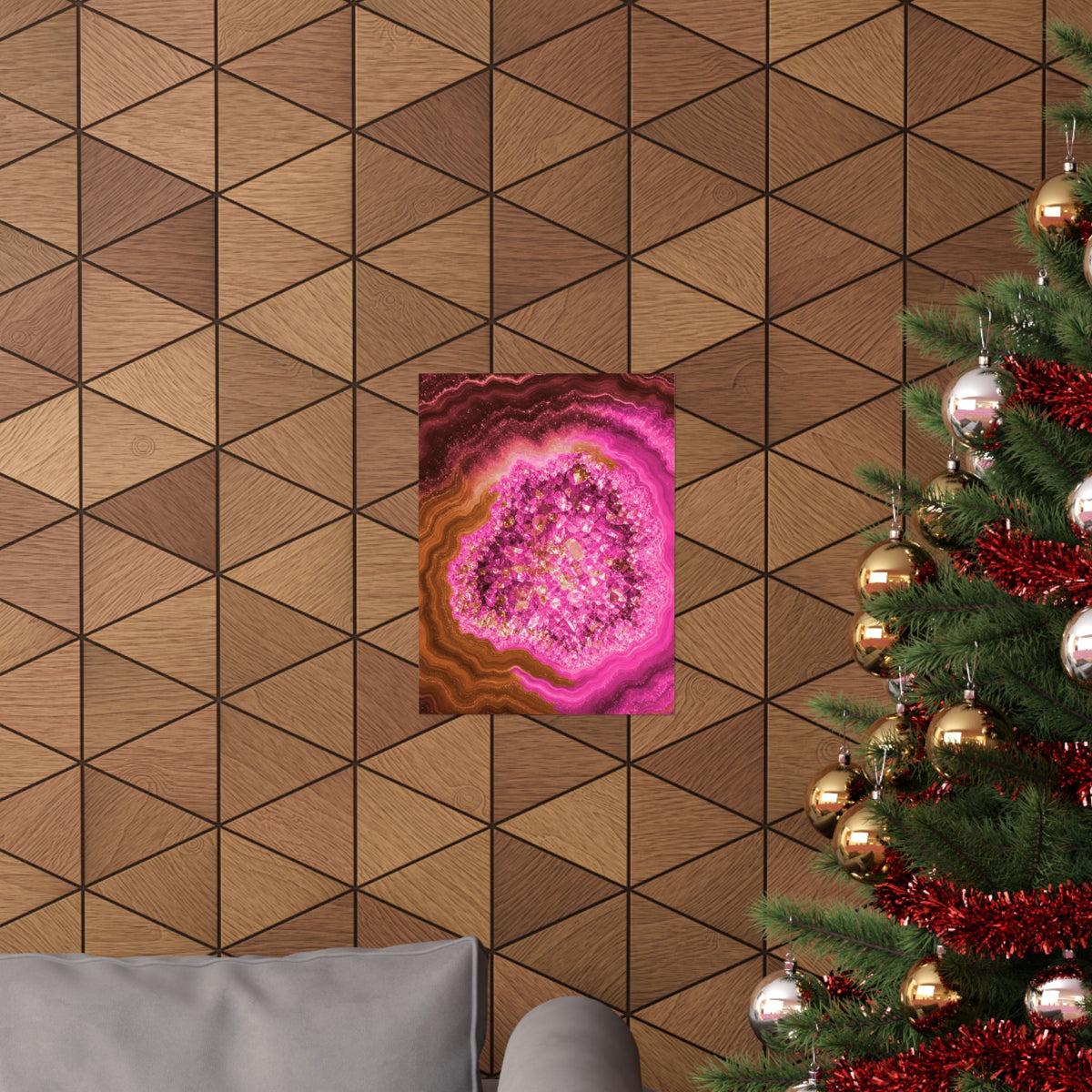 Geode Core - Terracotta Neon Poster