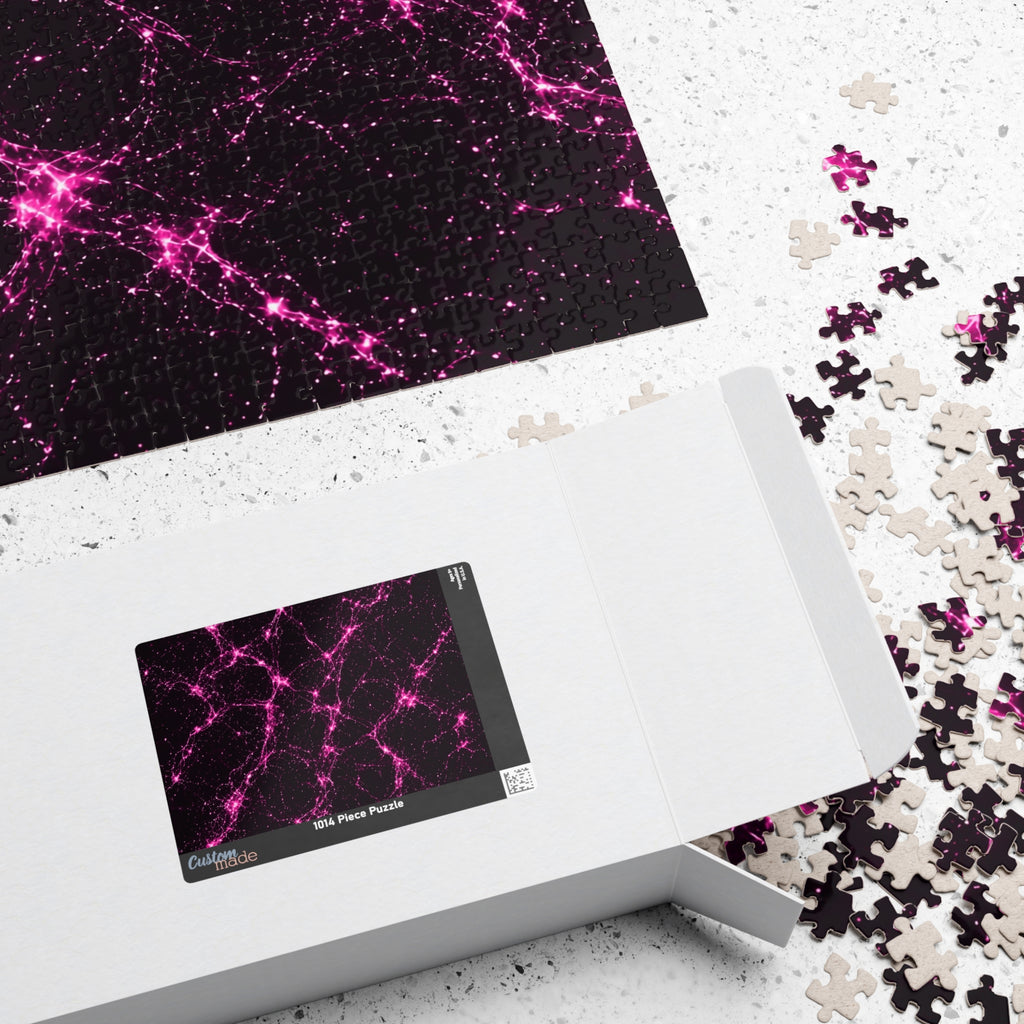 Neon Mycelium - Hot Pink Pulse Jigsaw Puzzle