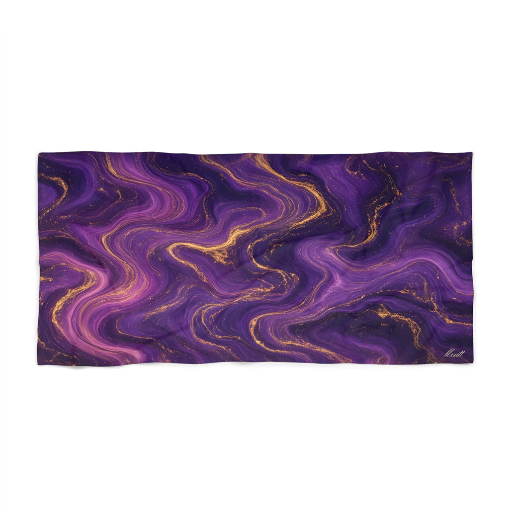 Royal Purple Marble Beach Towel