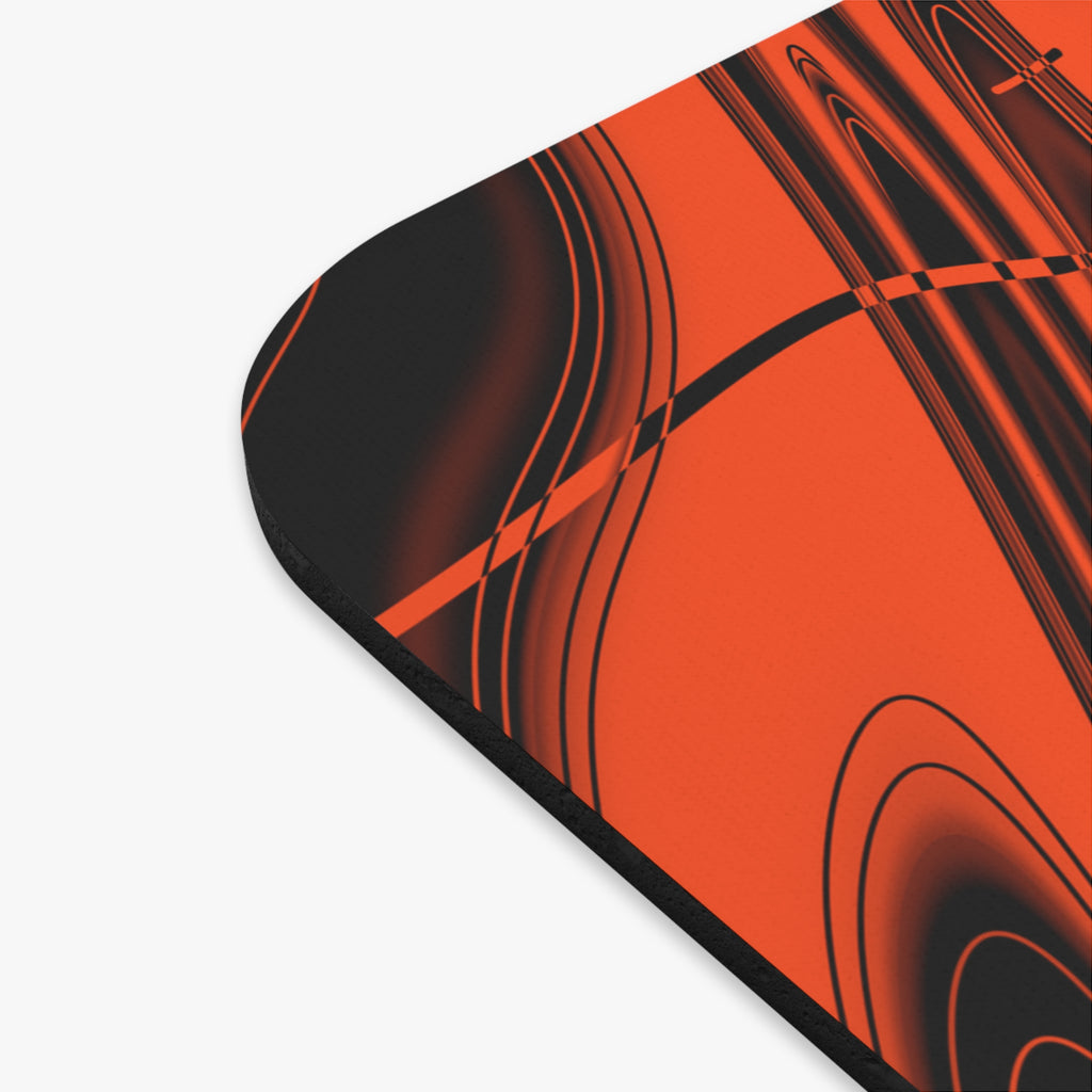 Orange & Black Trippy Football Mouse Pad