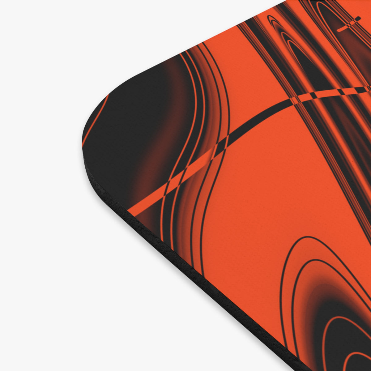 Orange & Black Trippy Football Mouse Pad