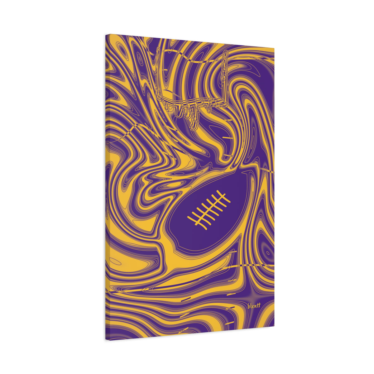Purple & Gold Trippy Football Canvas