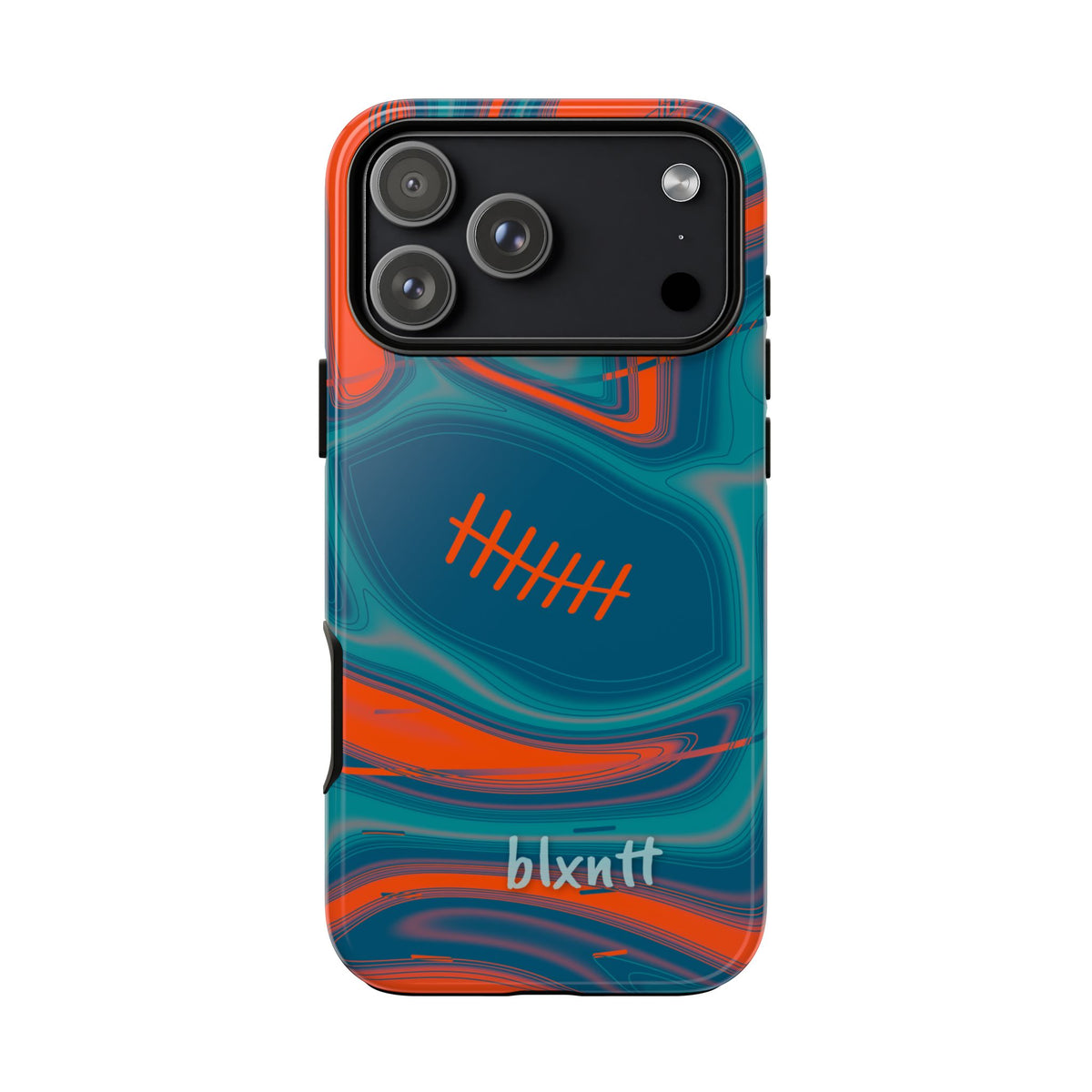 Aqua & Orange Trippy Football Phone Case