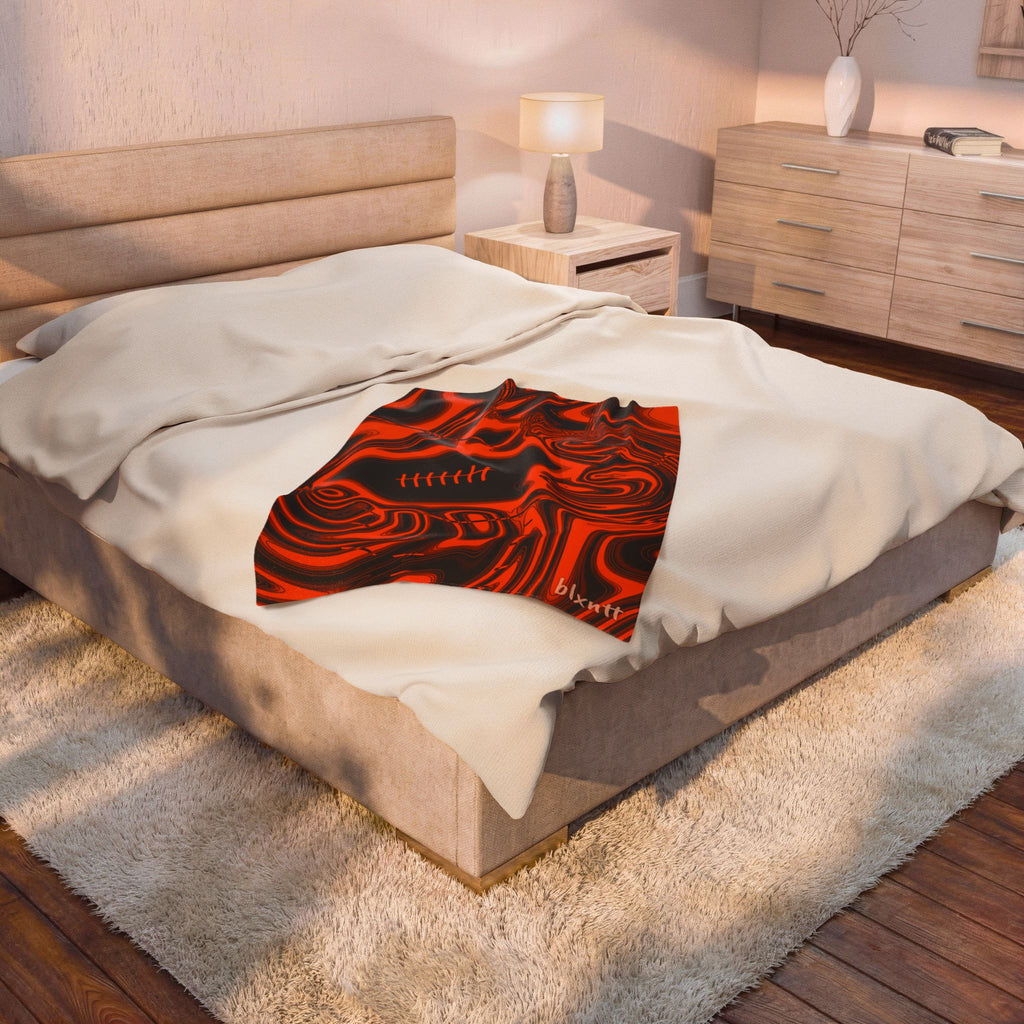 Orange & Black Trippy Football Blanket